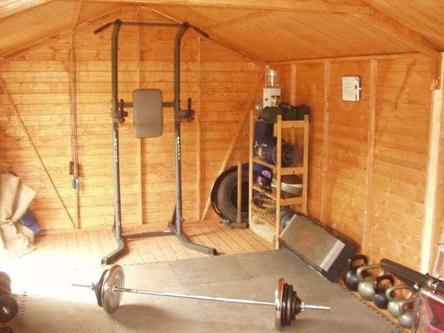 converting shed into gym