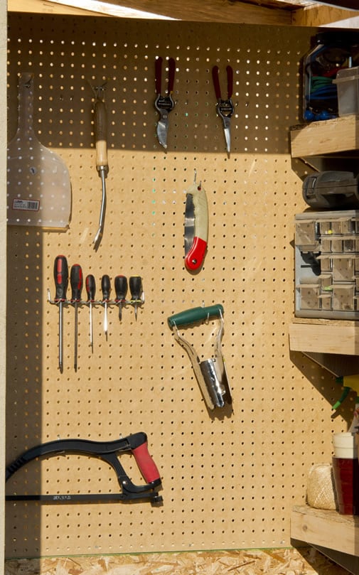 lean-to pegboard
