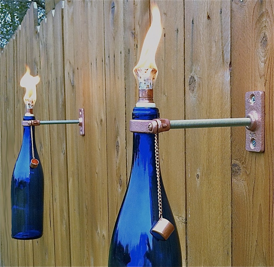 wine bottle lighting idea