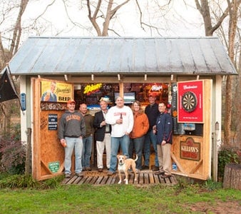 wooden mancave shed