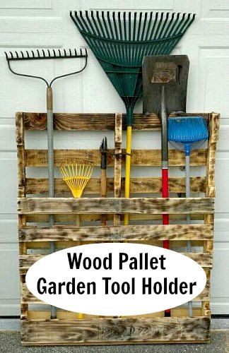 wood pallet garden tool holder